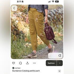 Sundance Embroidered Cargo Pant Size 4P